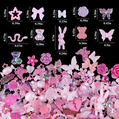 Kikonoke charms para uñas con flor, brillo duradero