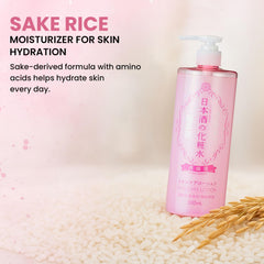 Kikumasamune arroz fermentado, elementos calmantes para piel suave y tono equilibrado.