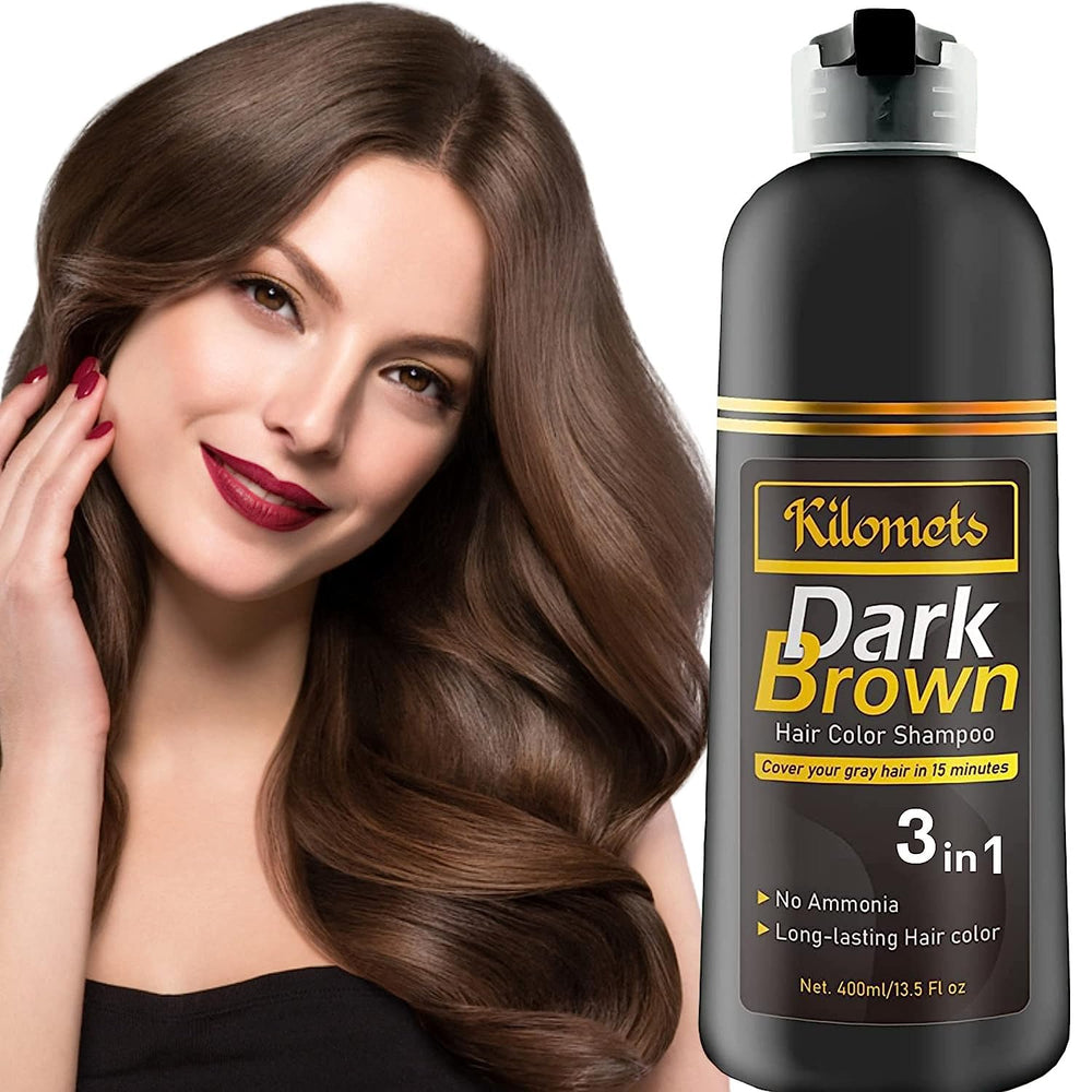 Kilomets coloracion cabello marron oscuro, cobertura rapida de canas.