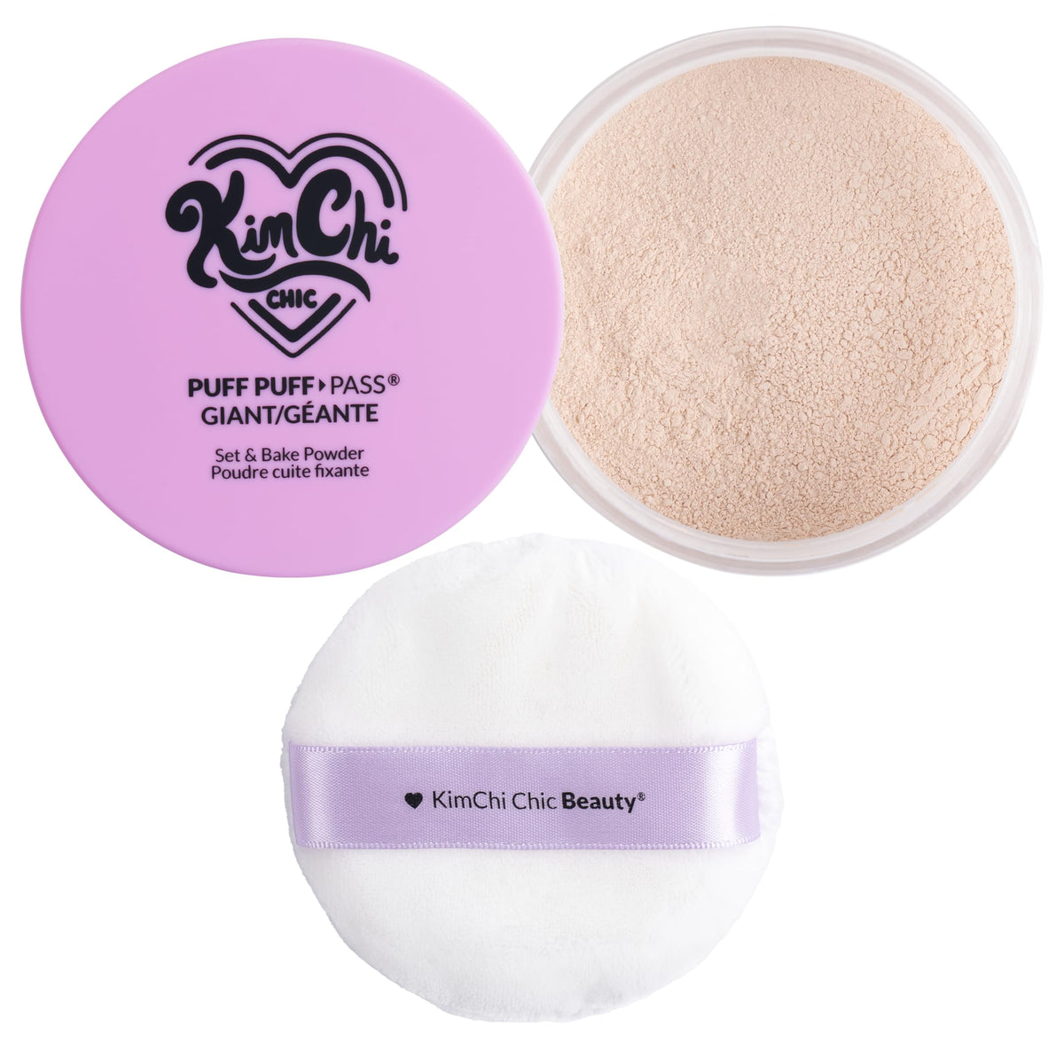 Kimchi Chic Puff Puff Pass gigante, empaque para retoques duraderos.