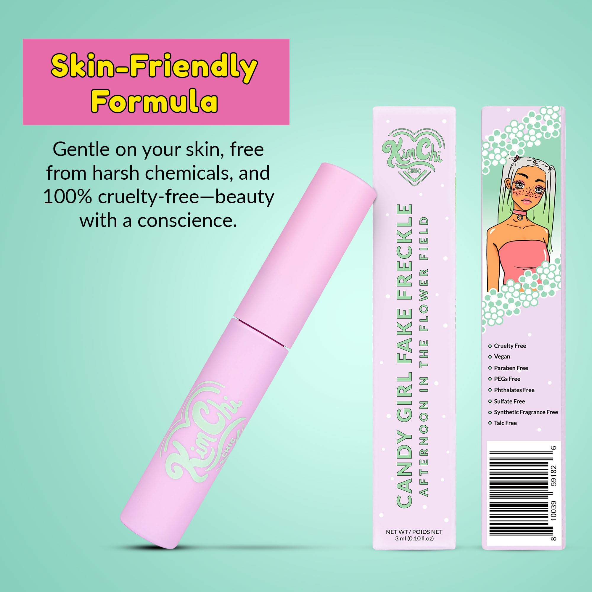 KimChiChic Candy Girl Fake Freckle Pen, muestra en piel para look natural
