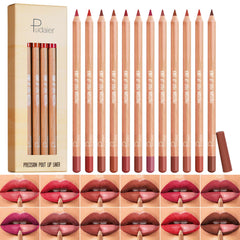 Kimieye Conjunto 12 delineadores labiales mate para definición precisa.
