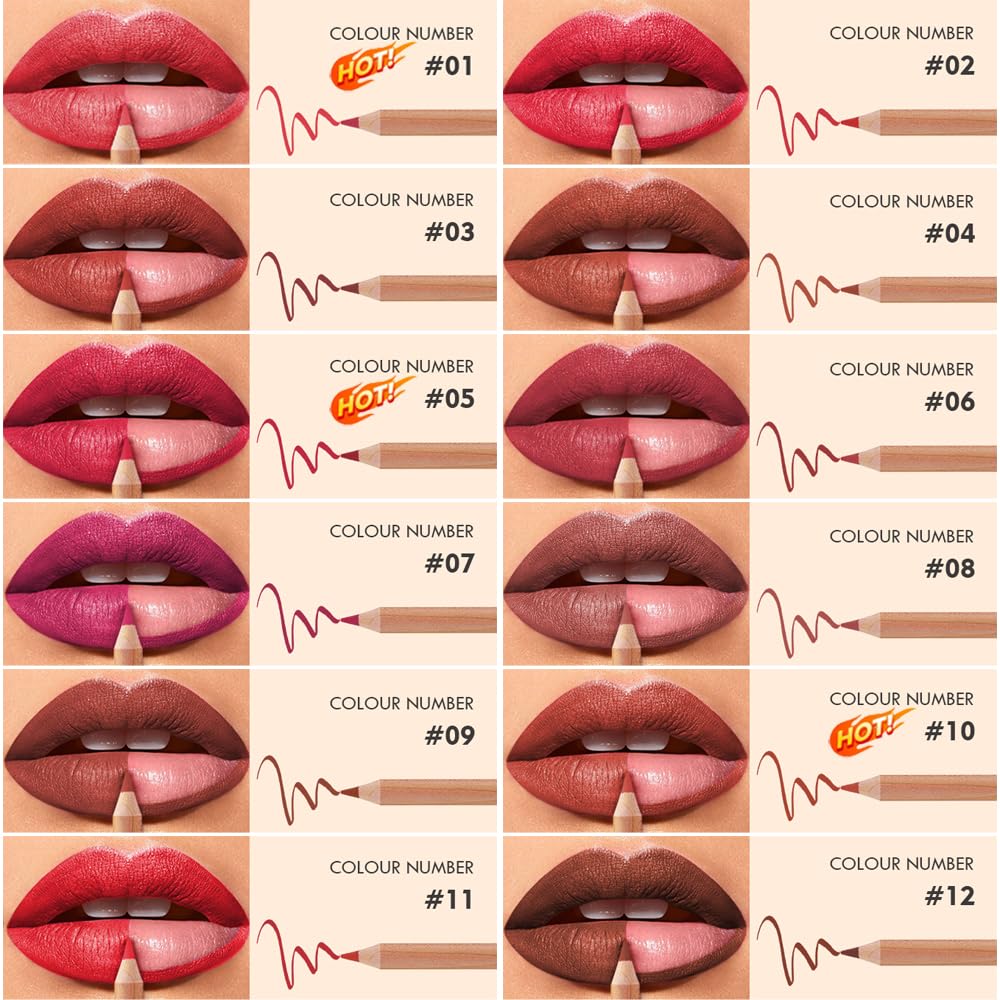 Kimieye Delineador labial tono rojo, color intenso y duradero.