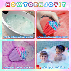 kims cosiart bombas baño colores brillantes, burbujas grandes para la hora del baño.