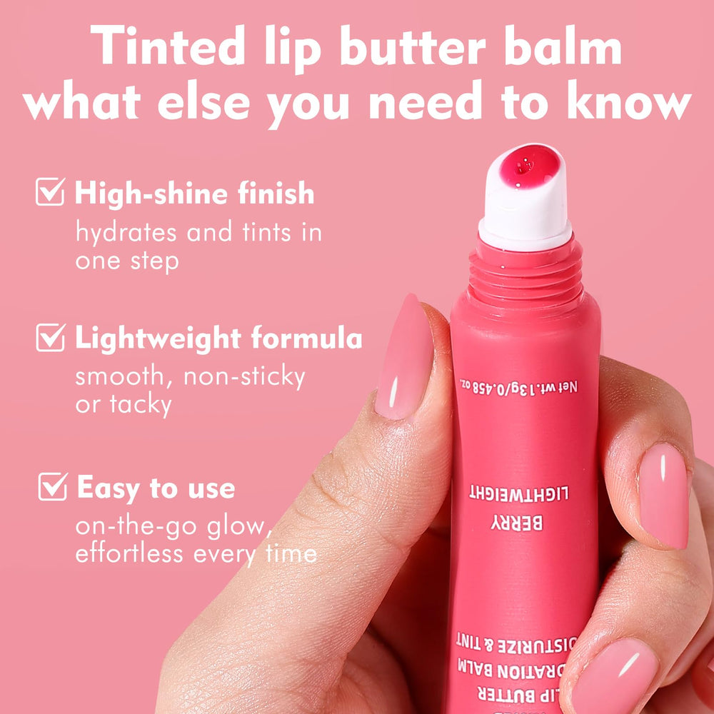 Bálsamo labial tintado KIMUSE tono rojo suave para realzar labios