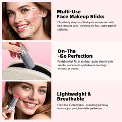 KIMUSE Bronceador crema-stick en pómulos para brillo cálido.