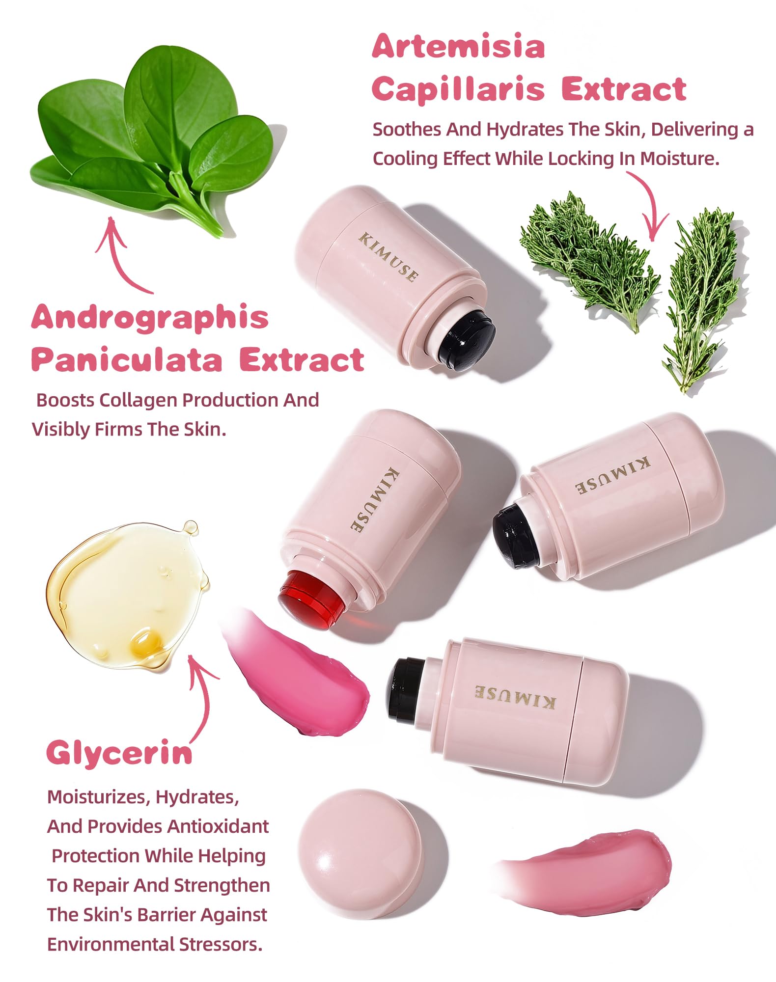 Con extractos vegetales, KIMUSE aporta un aspecto radiante.