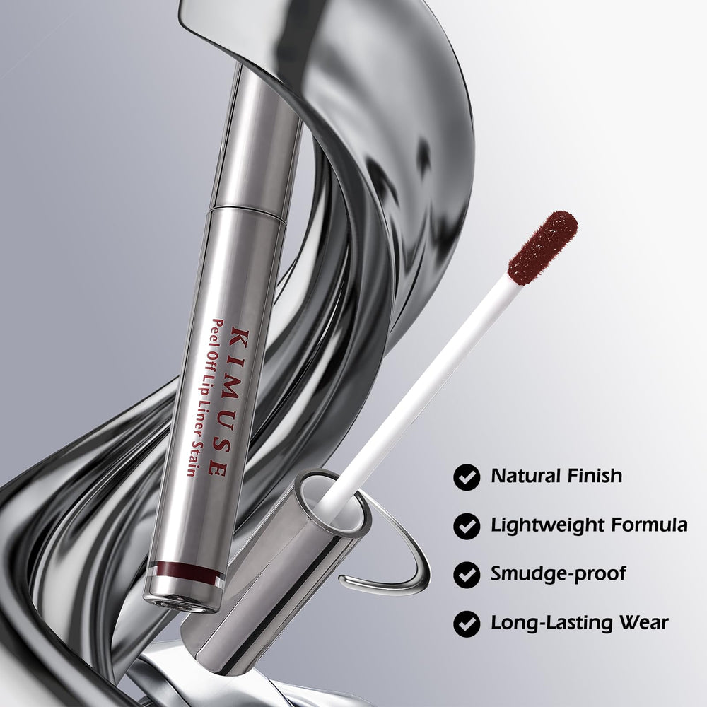 Secado rápido del tinte labial despegable para aplicación limpia.