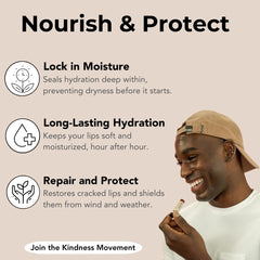 Kind Lips ingredientes naturales, fórmula con cera de abejas y aceites para labios sanos.