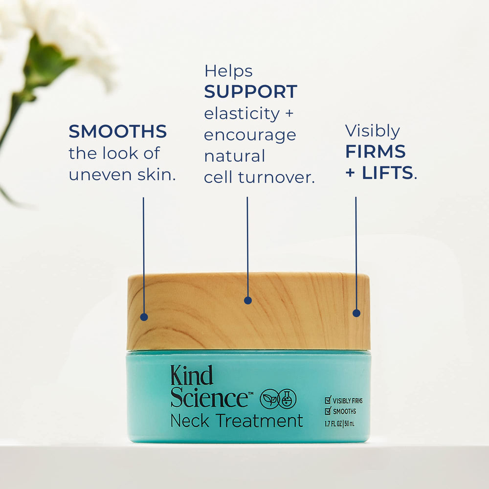 Kind Science Neck Treatment: textura gel-crema ligera para absorción rápida en cuello.