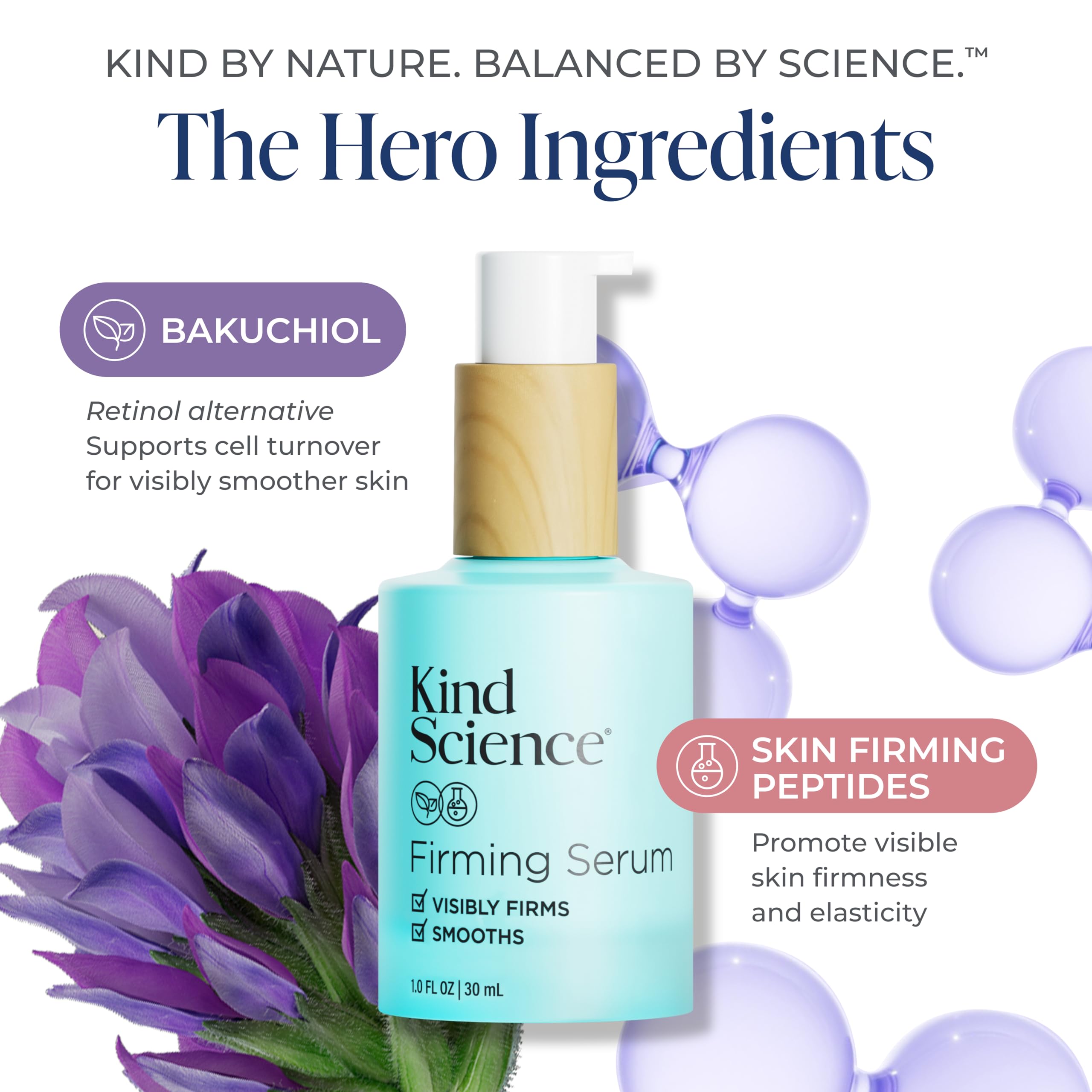Kind Science Serum, aplicación rostro para tono uniforme y piel suave.