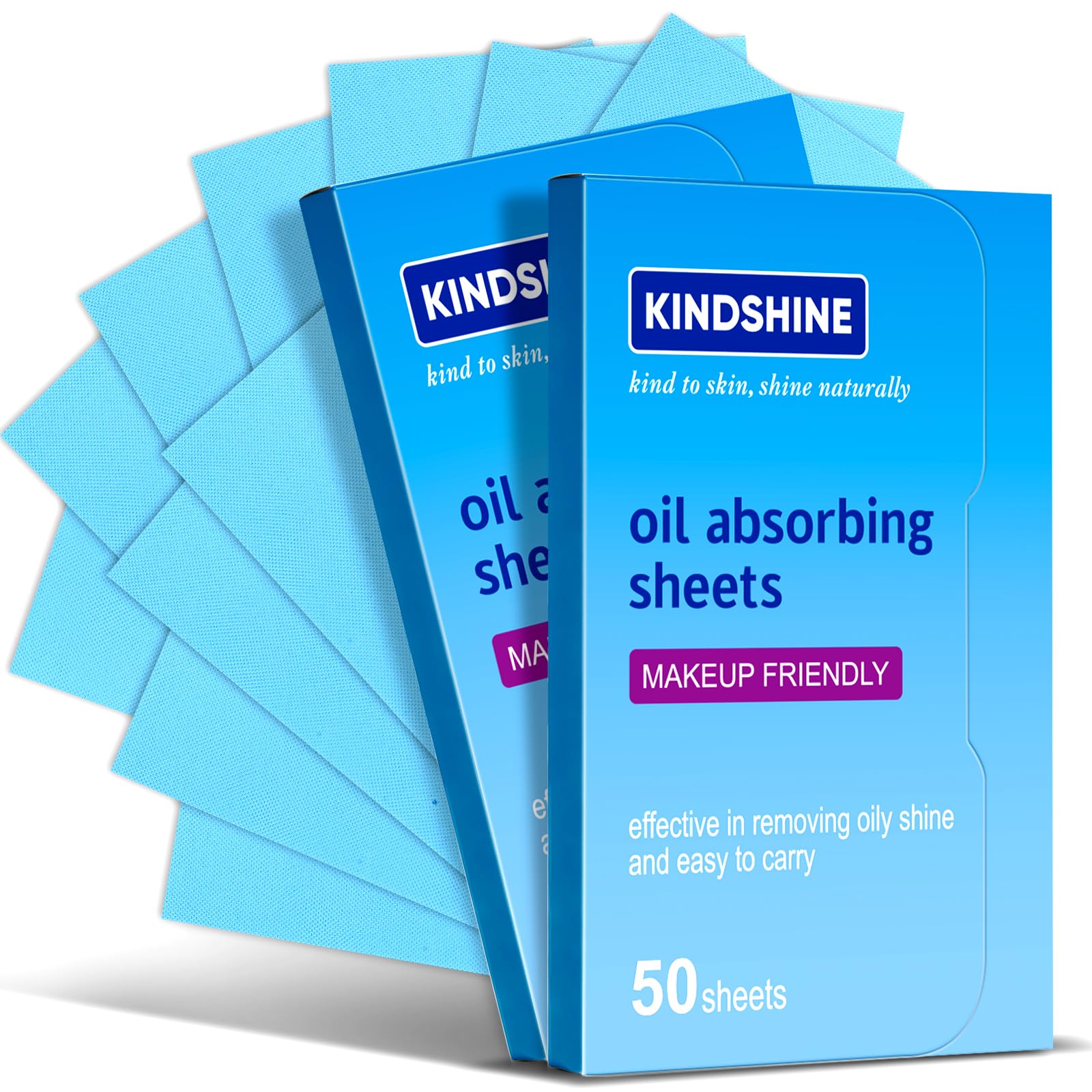 Kindshine hojas absorbentes de aceite para rostro, controlan brillos rápidamente.