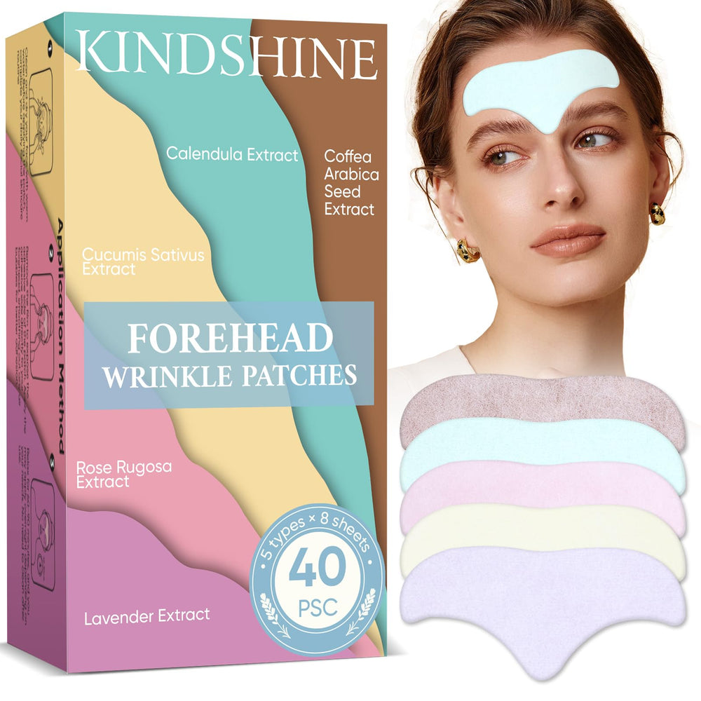 Kindshine parches frente arrugas lavanda, cuidado nocturno suave.