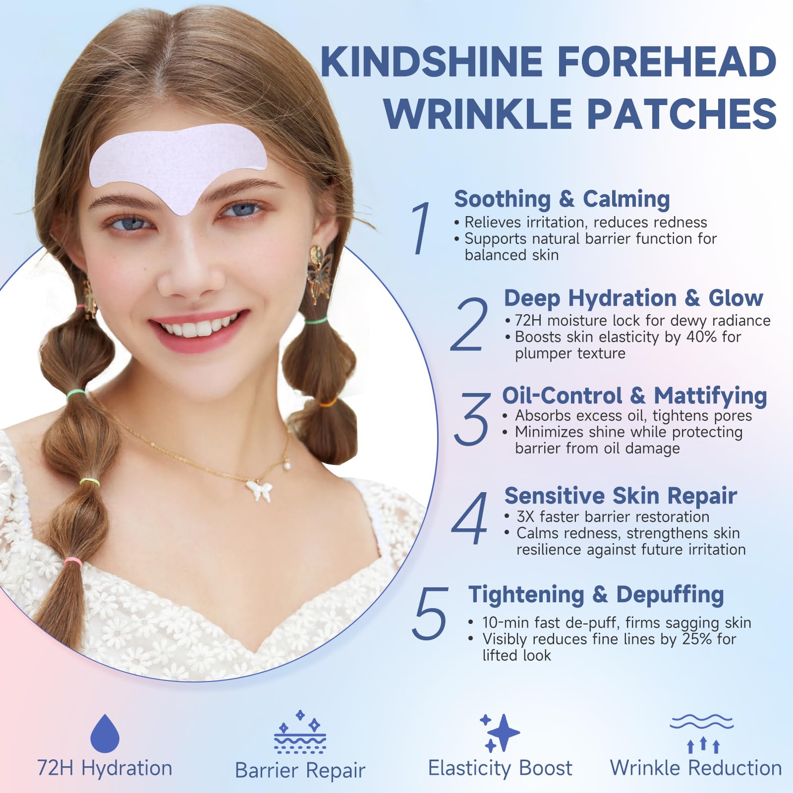 Kindshine parches frente arrugas pepino, refrescan y controlan grasa.