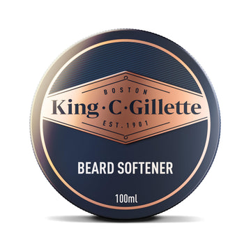 King C. Gillette Soft Beard Balm emballage élégant pour barbe bien entretenue.