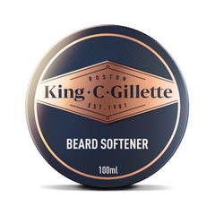 King C. Gillette Soft Beard Balm emballage élégant pour barbe bien entretenue.