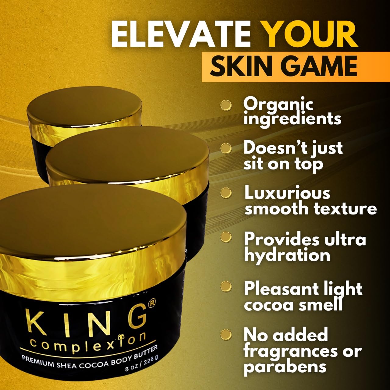 KING Complexion Beurre Shea Cocoa – fond rapidement et laisse une sensation soyeuse.
