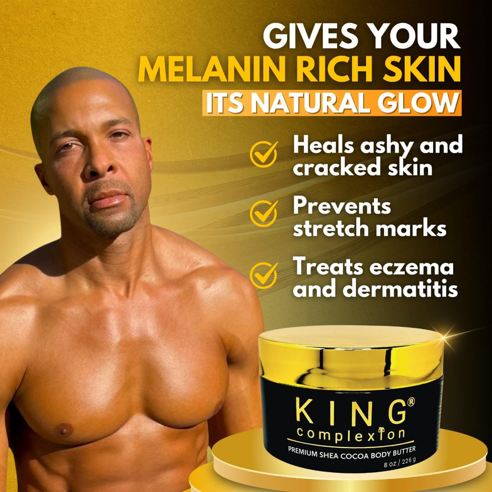 KING Complexion Beurre Shea Cocoa – peau mélaninée avec éclat naturel.