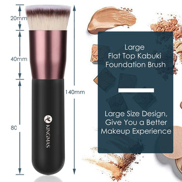 KINGMAS brocha kabuki con acabado sin rastros, aspecto natural