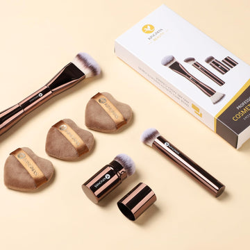 Kingmas set maquillaje en uso para demostración de aplicación suave