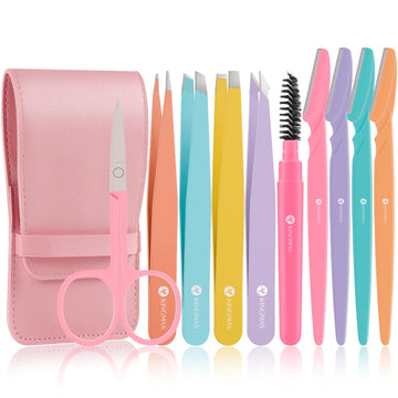 KINGMAS set pinzas 10 piezas para cejas: precisión en depilación.