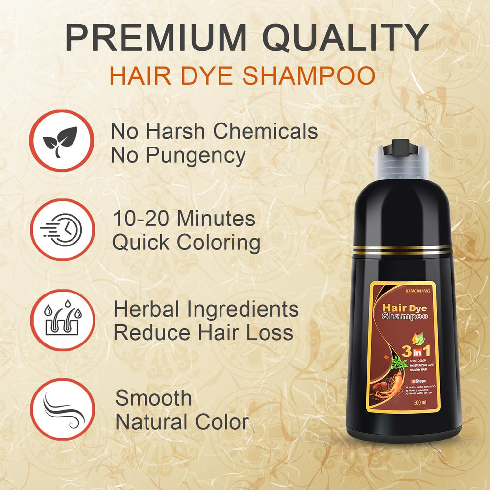 KINGMING Champú Color Canas Oscuro: espuma suave que cubre cada hebra