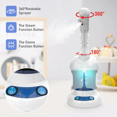 Kingsteam vaporizador facial con tanque de 400 ml para sesiones largas.