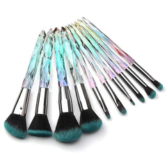 Kingtree brochas maquillaje cristal, set 10 piezas, aplicación suave y sin dejar huellas.