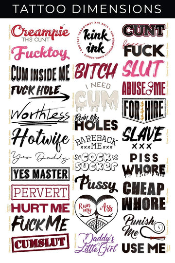 Kink Ink tatuajes temporales con diseños atractivos para adultos.