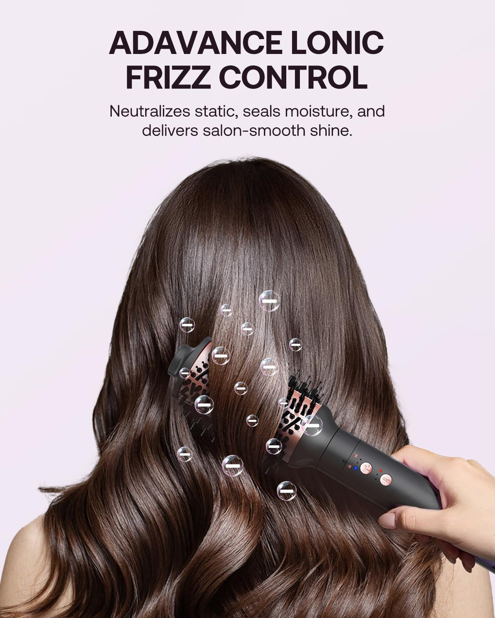Kinked tecnología de iones negativos reduce el frizz.
