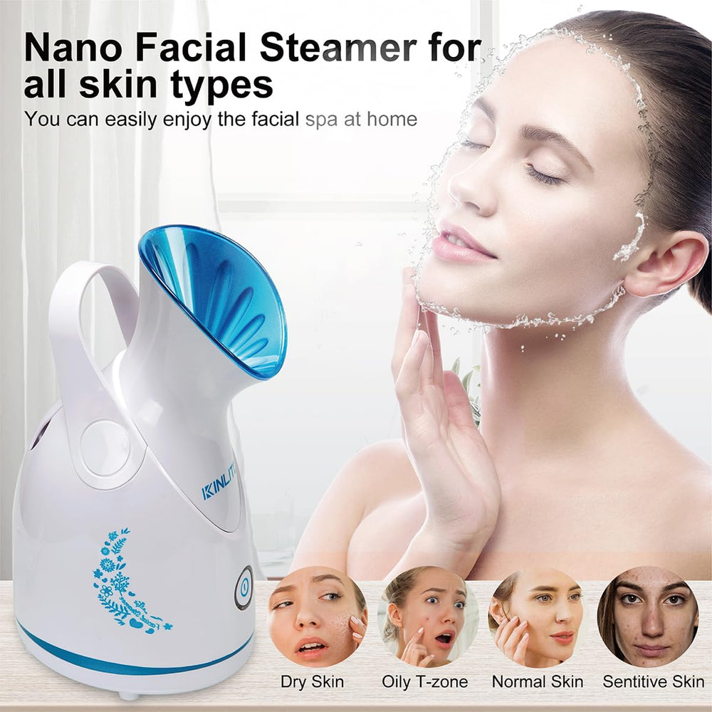 KINLITO Vaporizador Facial Térmico: temperatura estable para uso seguro y cómodo.
