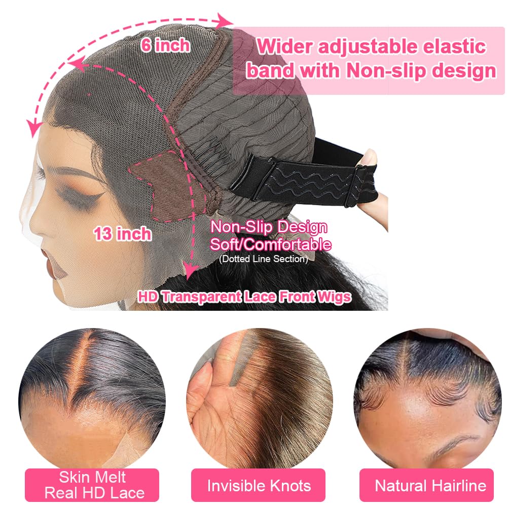 KinMos peluca bob onda de cuerpo con encaje, estilo versátil.