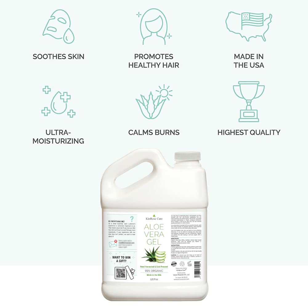 KinRose Care Aloe Vera Gel: aplicación suave para alivio de irritaciones y quemaduras leves.
