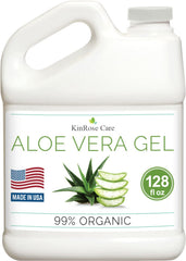 KinRose Care Aloe Vera Gel en botella grande; hidratación profunda para piel y cabello.