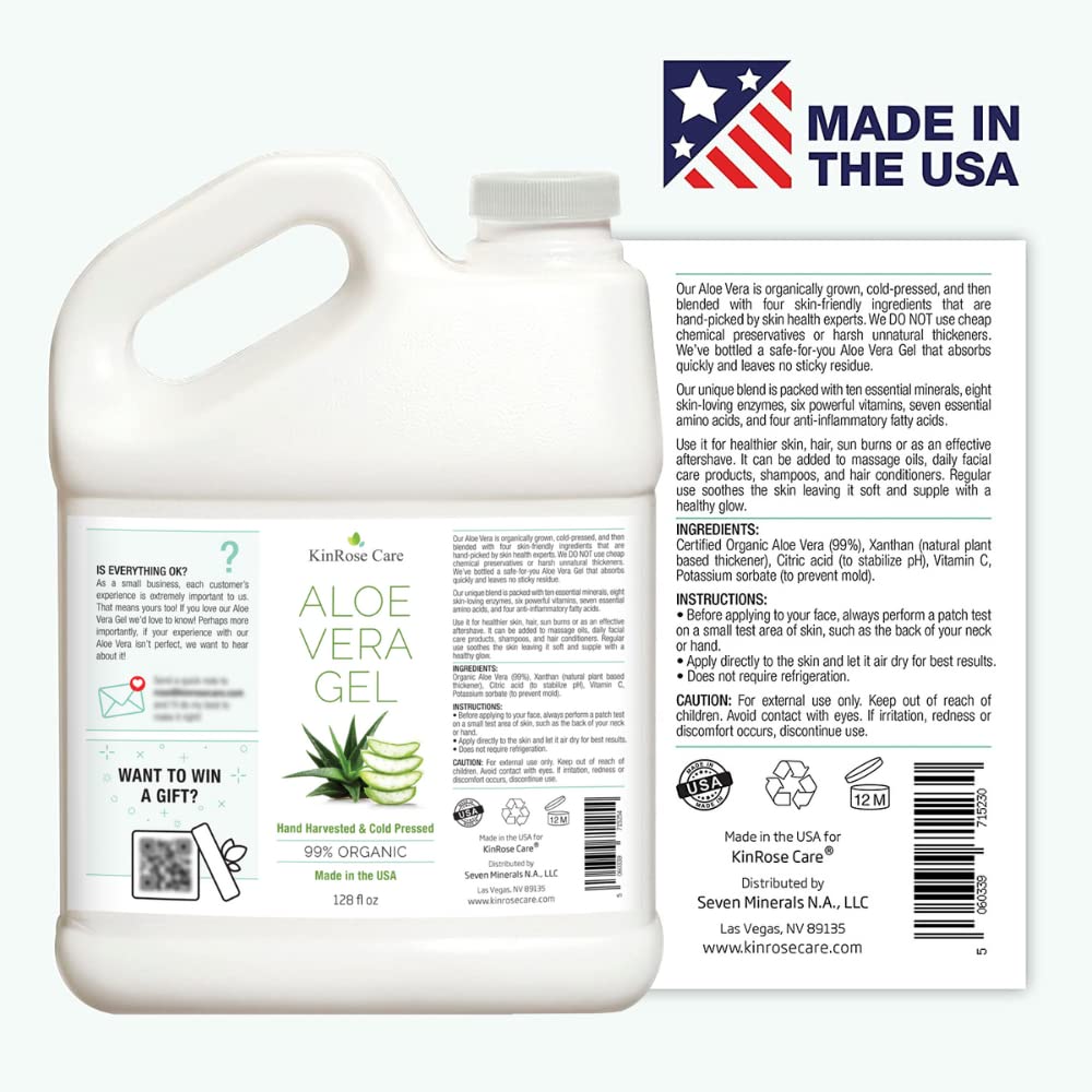 KinRose Care Aloe Vera Gel: uso diario para piel suave y humectación natural.