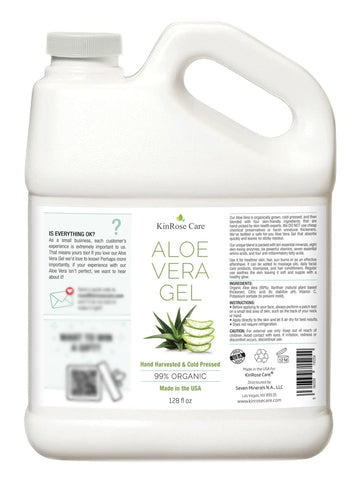 KinRose Care Aloe Vera Gel: vegano, sin fragancia y hecho en EE.UU., ideal para kits.