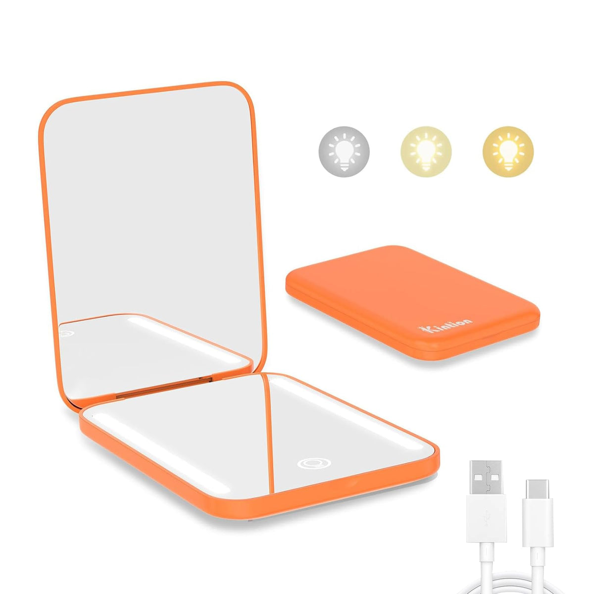 Espejo Kintion de bolsillo con doble cara para maquillaje preciso en cualquier lugar.