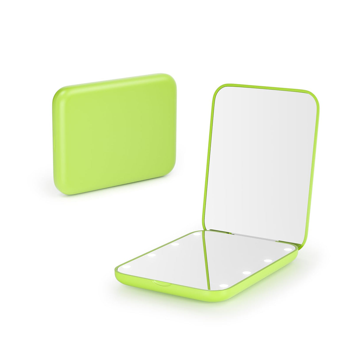 Kintion espejo-bolsillo con luz LED 1x/3x para retoques precisos.