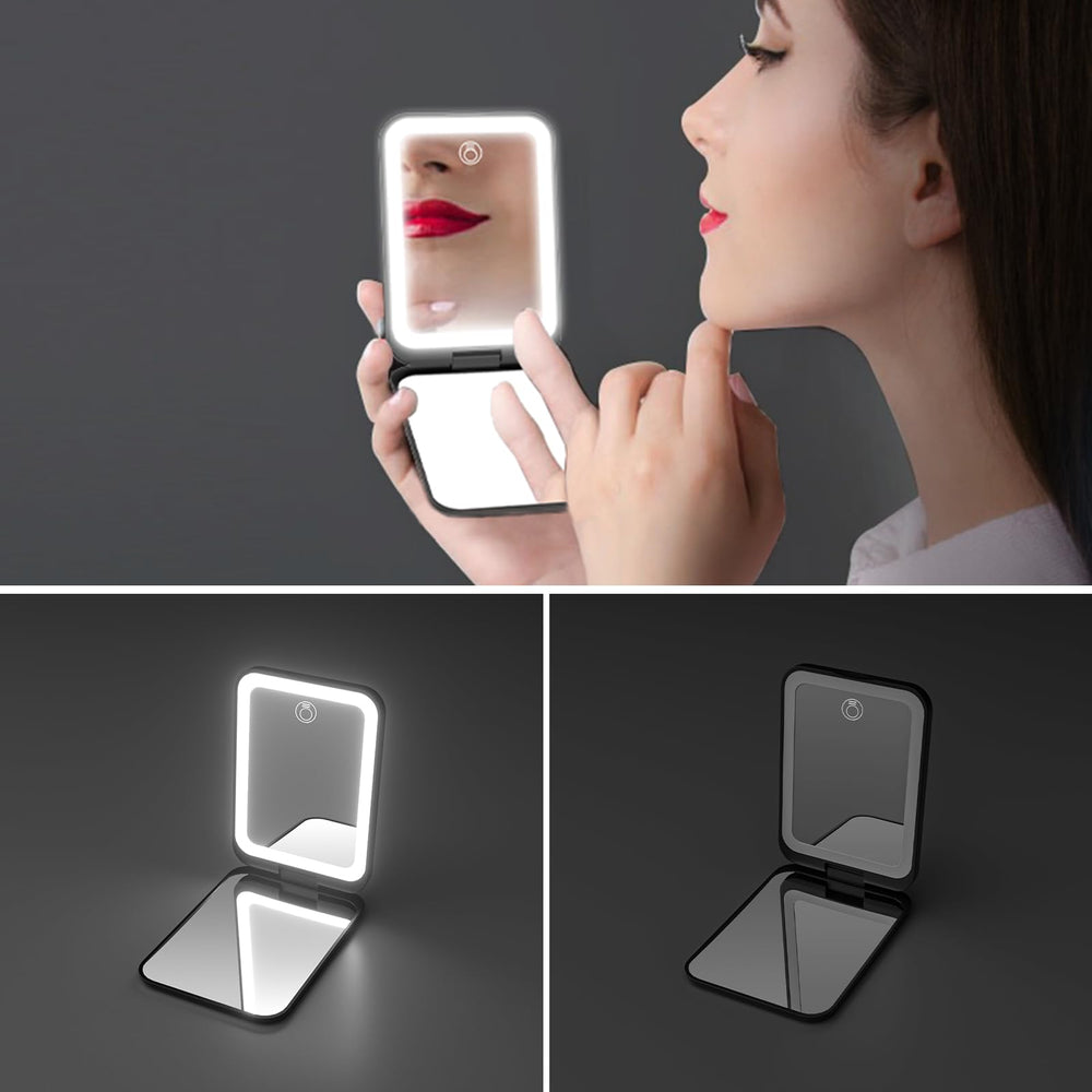 Kintion Espejo con interruptor magnético para encendido y control de luz.