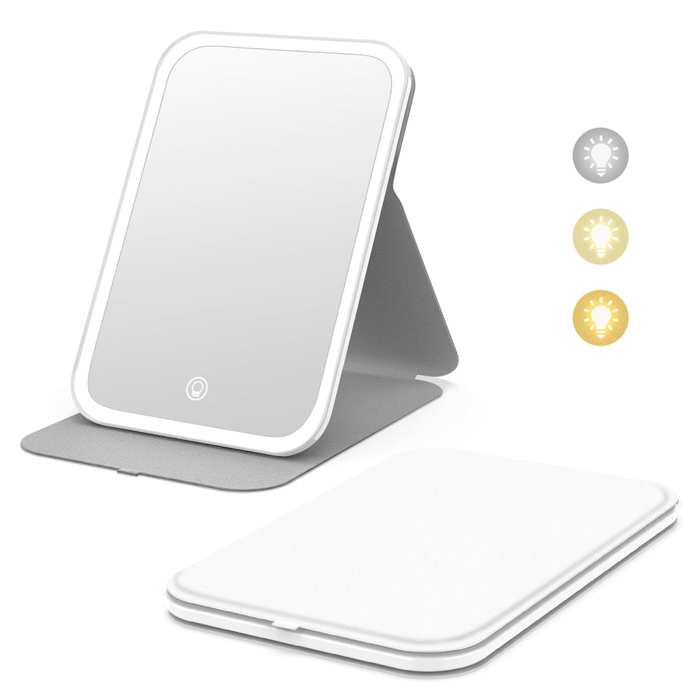 Kintion espejo maquillaje portátil con luz LED para retoques sobre la marcha.