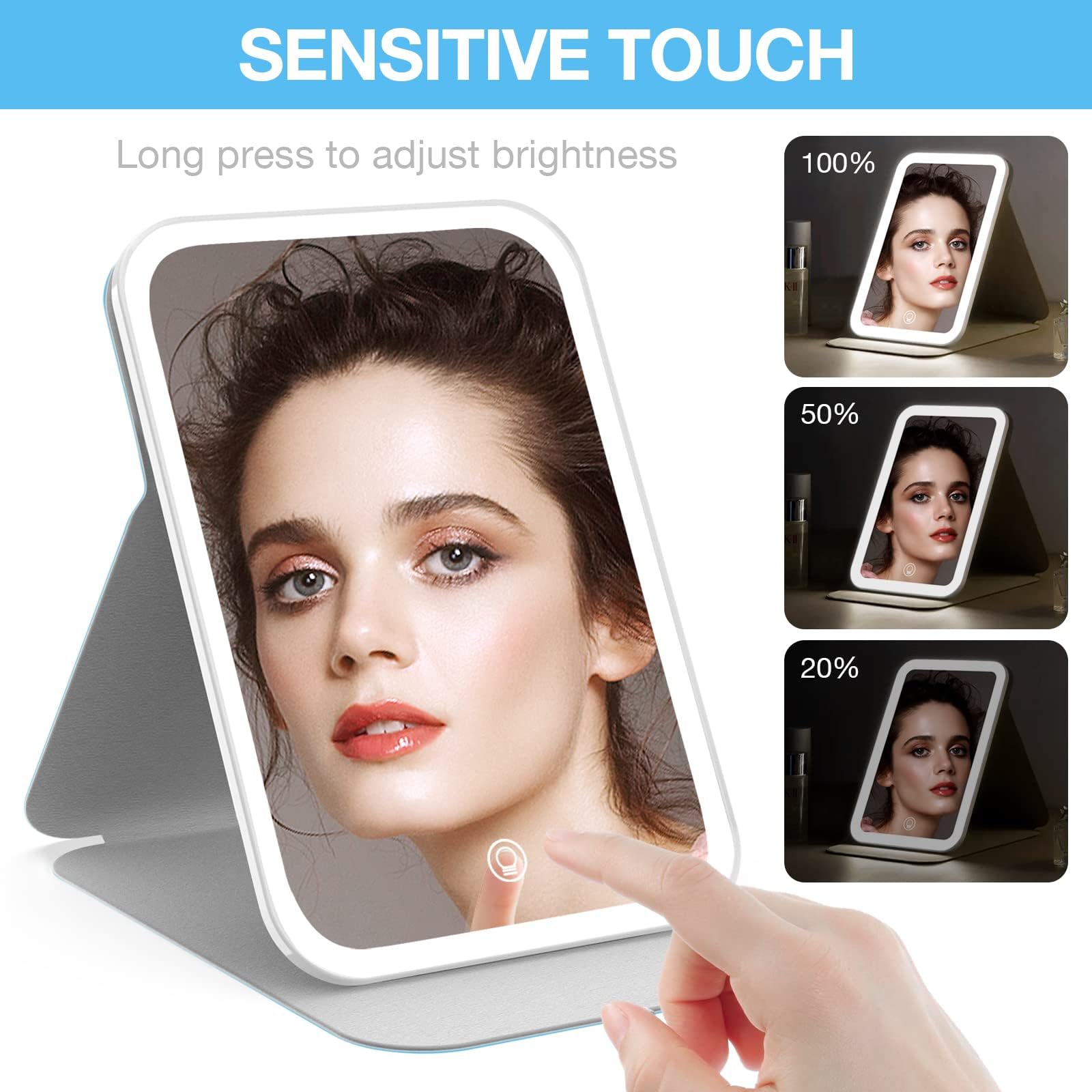 Kintion, espejo con control táctil para ajustar el brillo