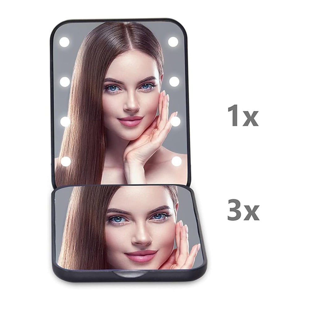 Espejo plegable de 180 grados para mejor ajuste al maquillaje