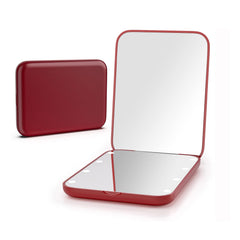 Kintion Espejo de bolsillo con luz LED, claridad 1x/3x para maquillaje preciso