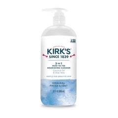 Kirk's 3 en 1 limpiador nutritivo en bote, cuidado diario para toda la familia.