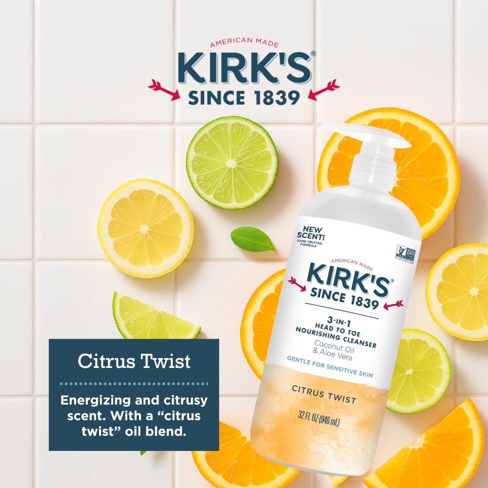 Kirk's ingredientes naturales cuidan a toda la familia con aloe y coco.