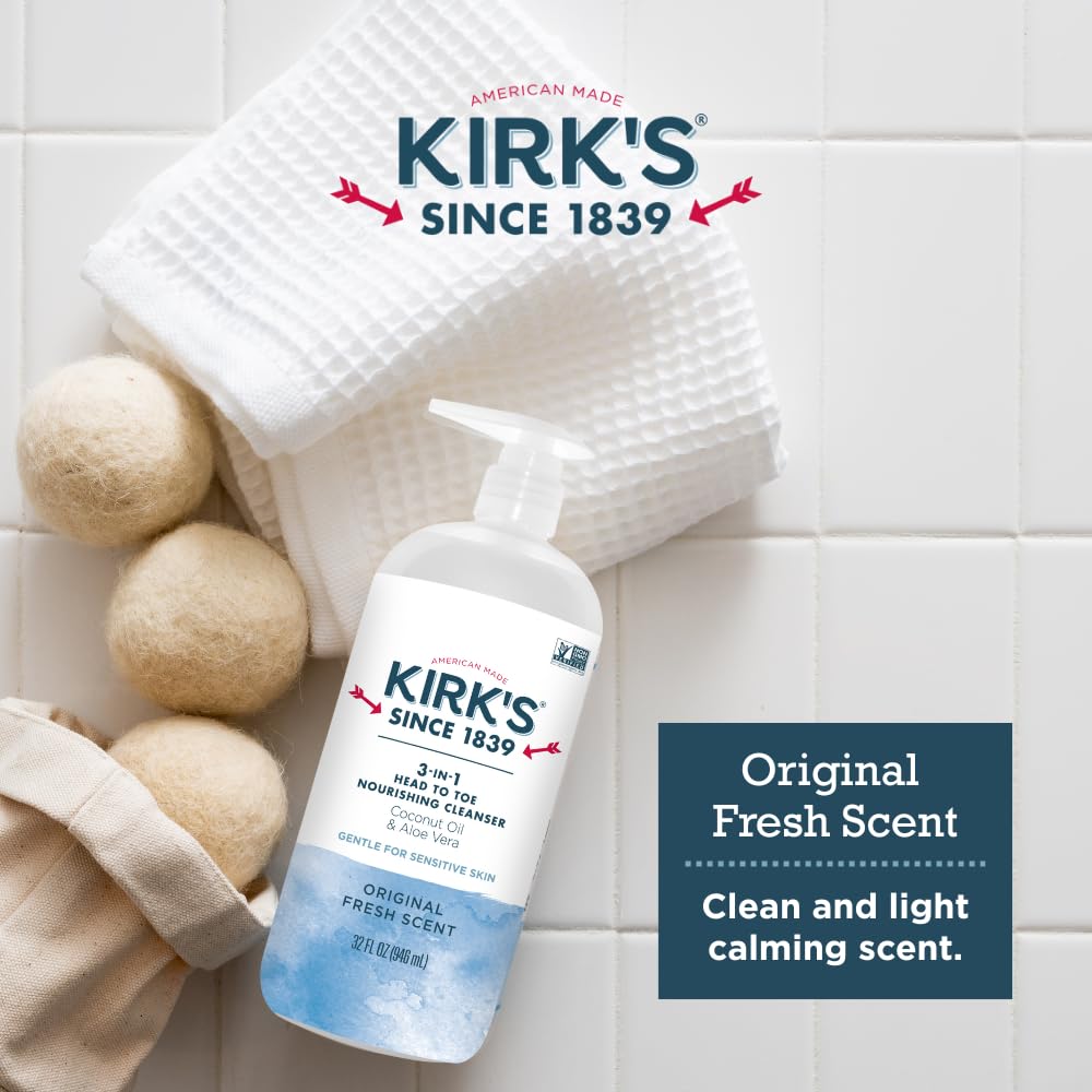 Kirk's 3-en-1 aceite de coco y aloe vera para hidratación natural