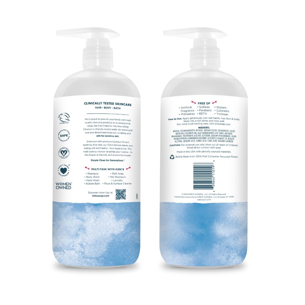 Kirk's 3-en-1 dispensador práctico para simplificar la rutina de baño