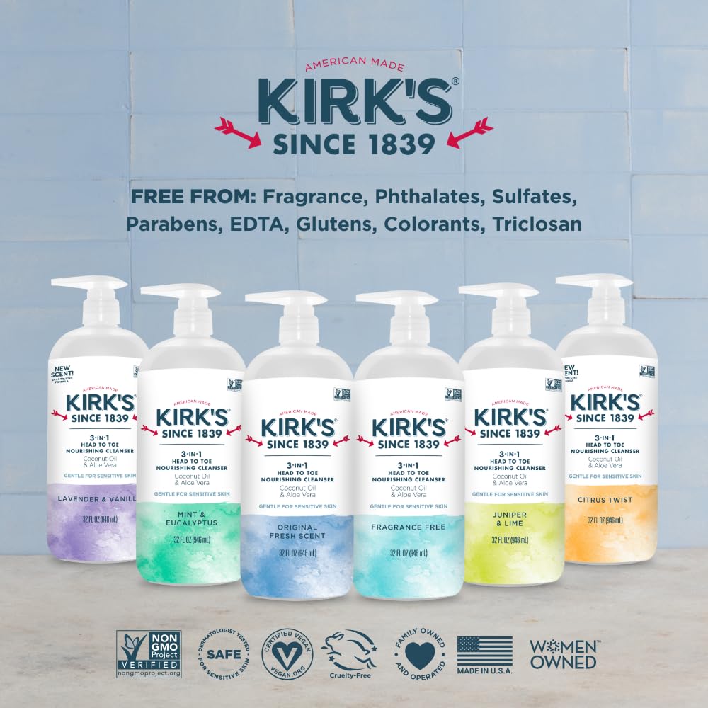 Kirk's 3-en-1 fragancia original fresca para una experiencia diaria