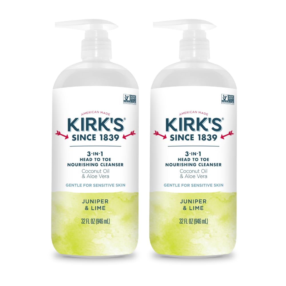 Kirk's 3-en-1 en botella 32 oz para uso diario cabeza a pies.