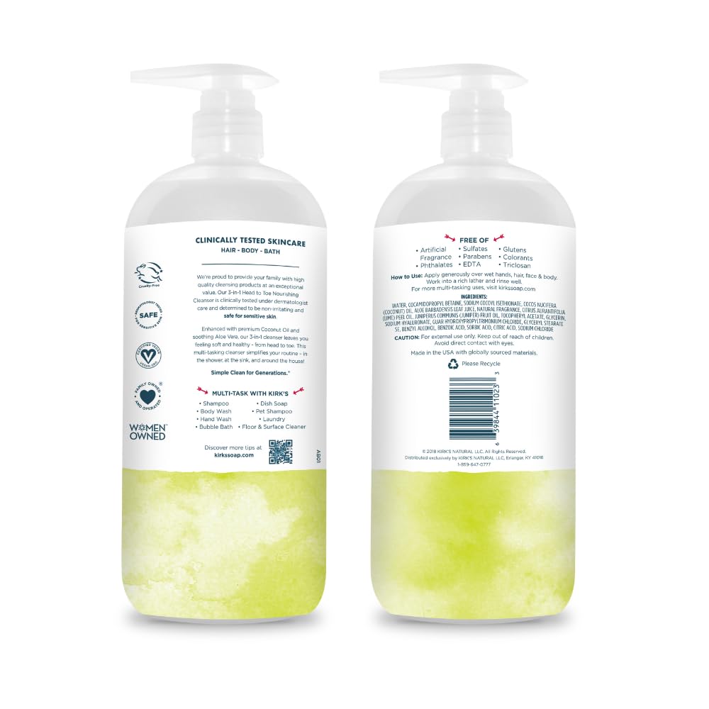 Kirk's aceite de coco y aloe vera para hidratación suave.
